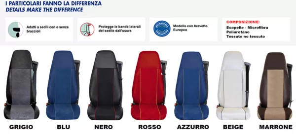 SCHEDA TECNICA COPRISEDILI EXTREME PROFESSIONAL MOD.C / D ; SU MISURA E NEI DIVERSI COLORI